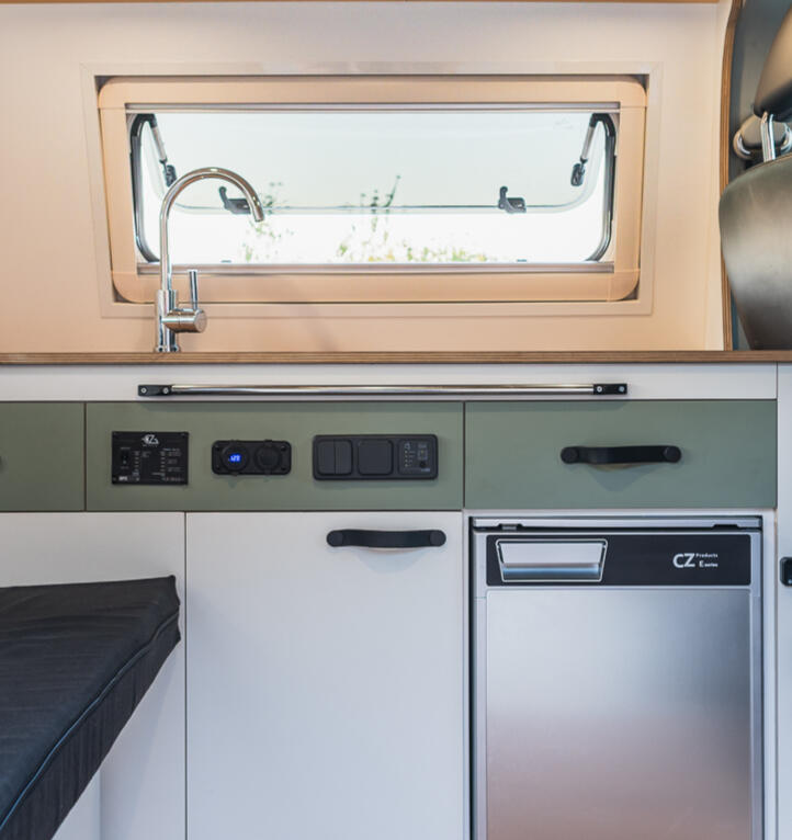 Camper Van Window and Fridge Camper Van Window and Fridge